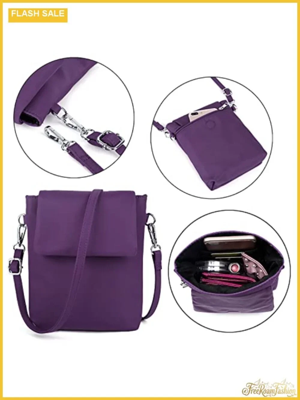 Women's Waterproof Nylon Laptop Backpack Purse with Detachable Crossbody